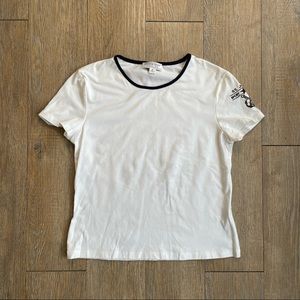 St. John Sport by Marie Gray - Women's - Blue Trim, Nautical Patch T-Shirt - SP